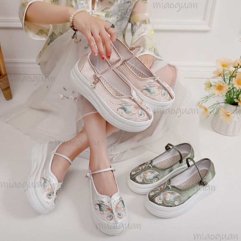 Embroidery Shoes - Женские туфли Мэри Джейн в китайском