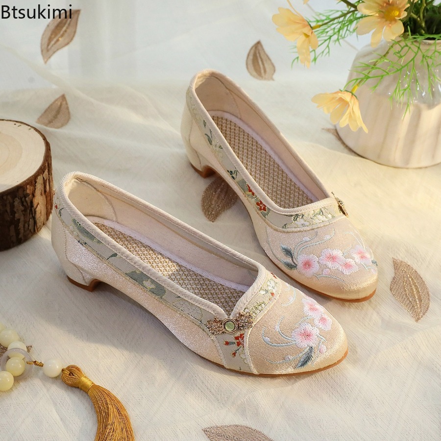 Embroidery Cloth - Новые женские туфли 2026 года в