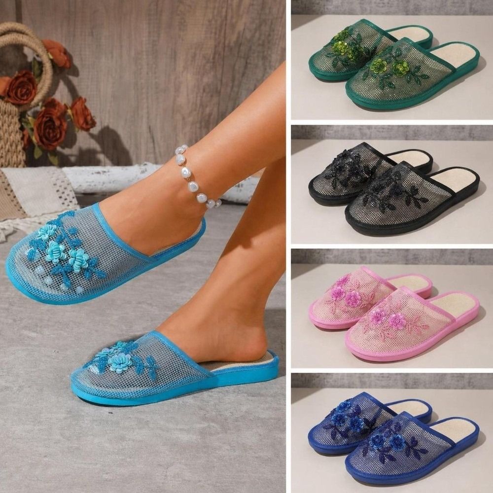 Embroidery Shoes - Модные сандалии с цветочной вышивкой из