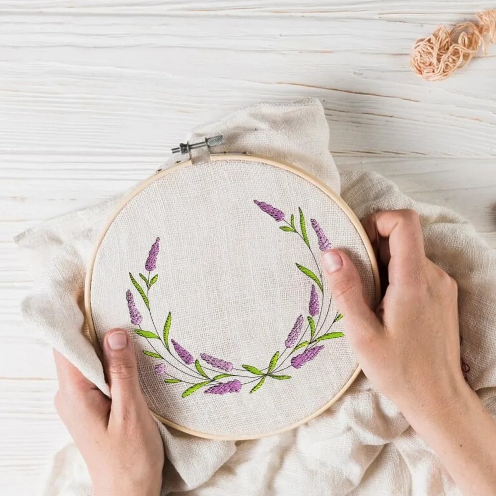 4 листа, цветок лаванды, бабоч – обзор и цена Embroidery Cloth