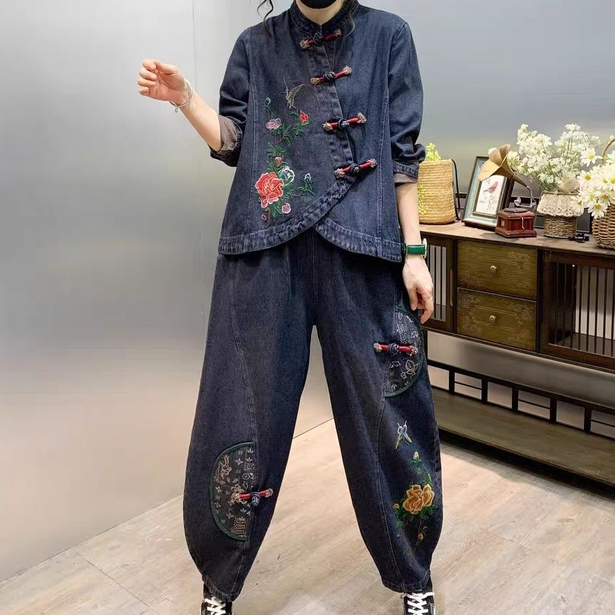 Винтажный свободный джинсовый  – обзор и цена Embroidery Cloth