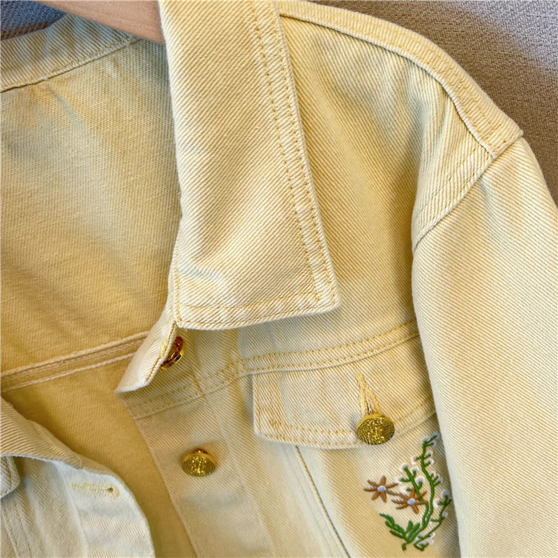 Корейская винтажная джинсовая  – обзор и цена Embroidery Yellow