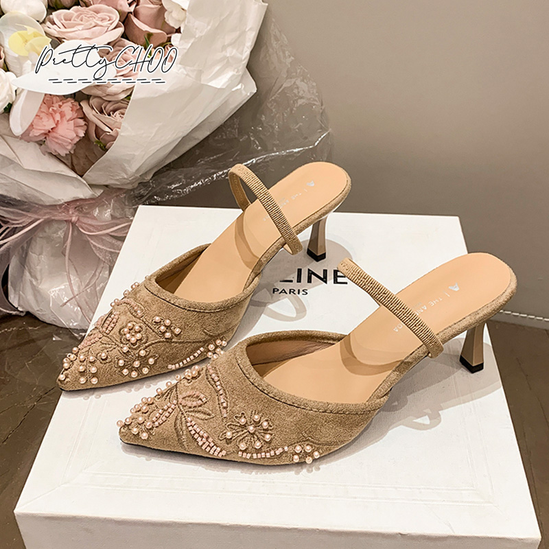 Женские туфли-мюли с жемчужным – обзор и цена Embroidery Shoes